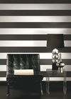 Canvas Stripe Black & White Wallpaper, by York Wall, 27' length x 2'3" width x 0.02" depth thumbnail 2