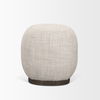 Siren Gray Fabric with Dark Brown Wood Round Accent Stool thumbnail 2