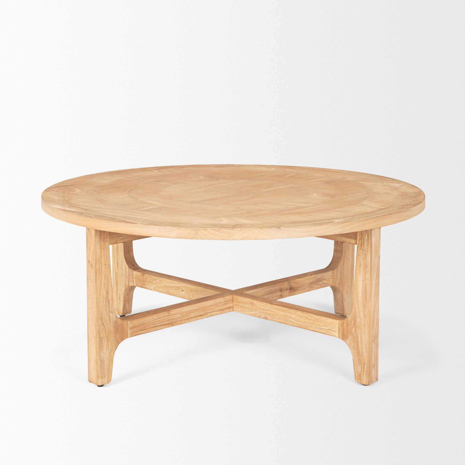 Taylin Light Brown Wood Round Coffee Table large image 
