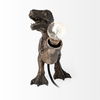 Raptor (10.6'H) Dark Tone Resin Tyrannosaurus Rex Table Lamp, by Mercana, 12.01" length x 5.91" width x 10.63" height thumbnail 3
