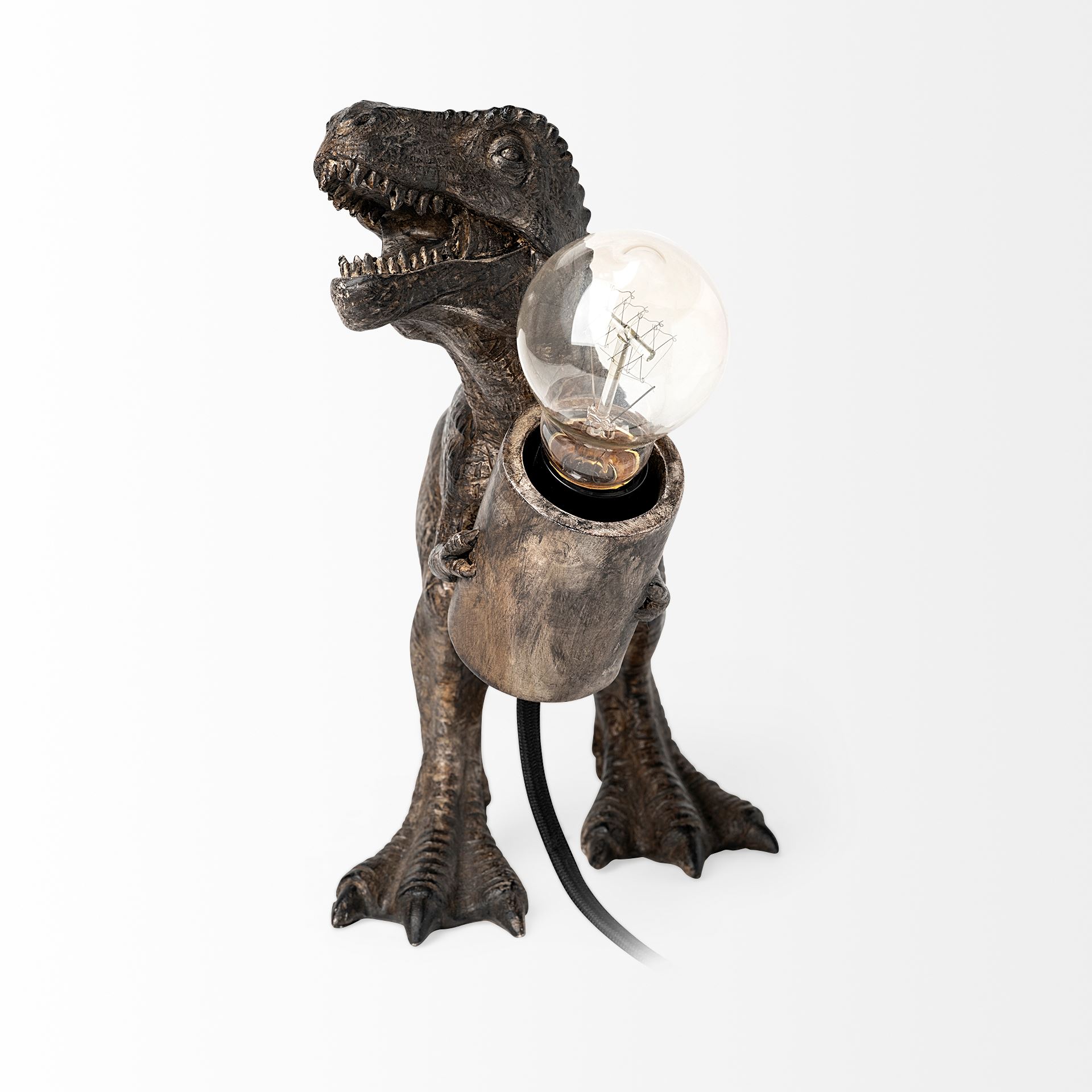 Raptor (10.6'H) Dark Tone Resin Tyrannosaurus Rex Table Lamp large image 