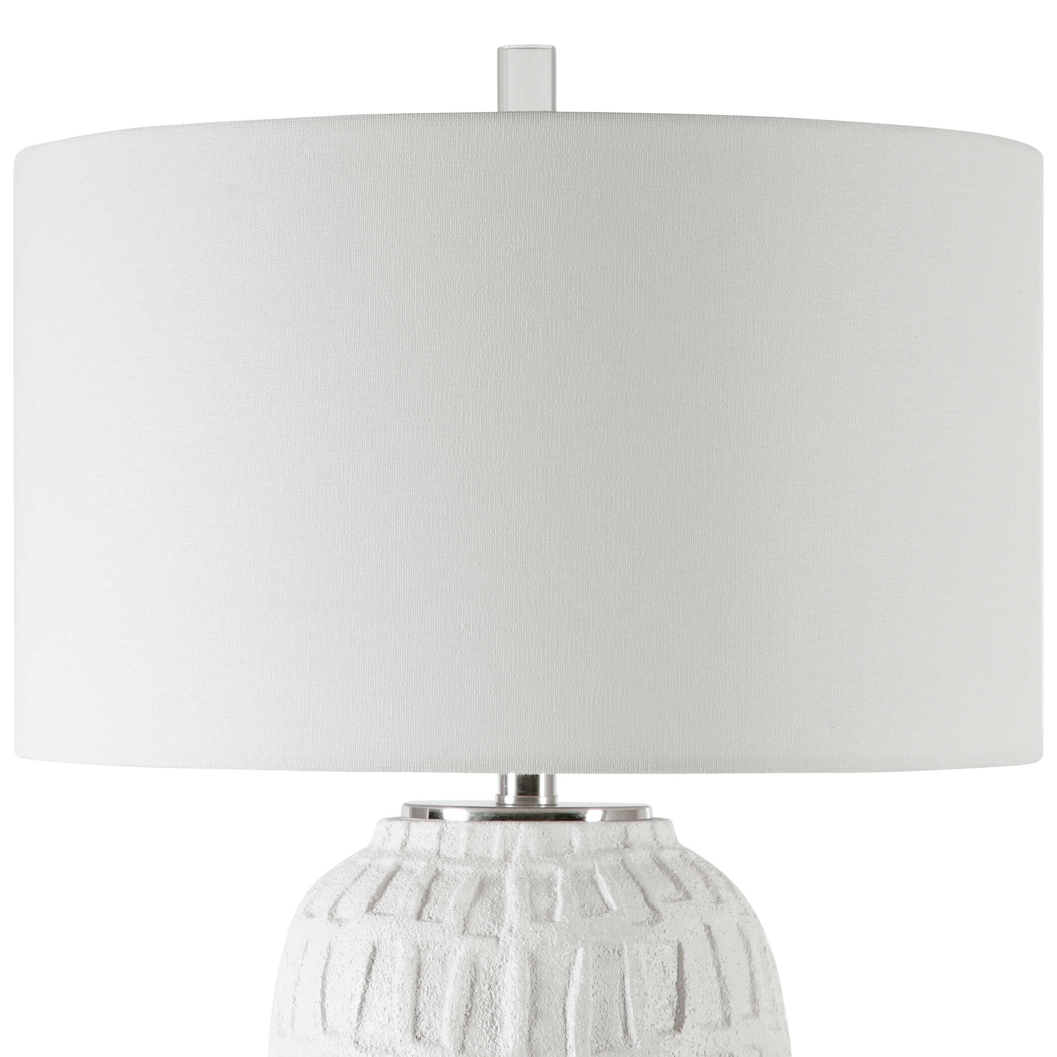Caelina Textured White Table Lamp, by Uttermost, 17" width x 26.5" height x 17" depth View 6