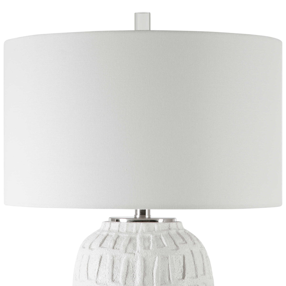 Caelina Textured White Table Lamp, by Uttermost, 17" width x 26.5" height x 17" depth View 6