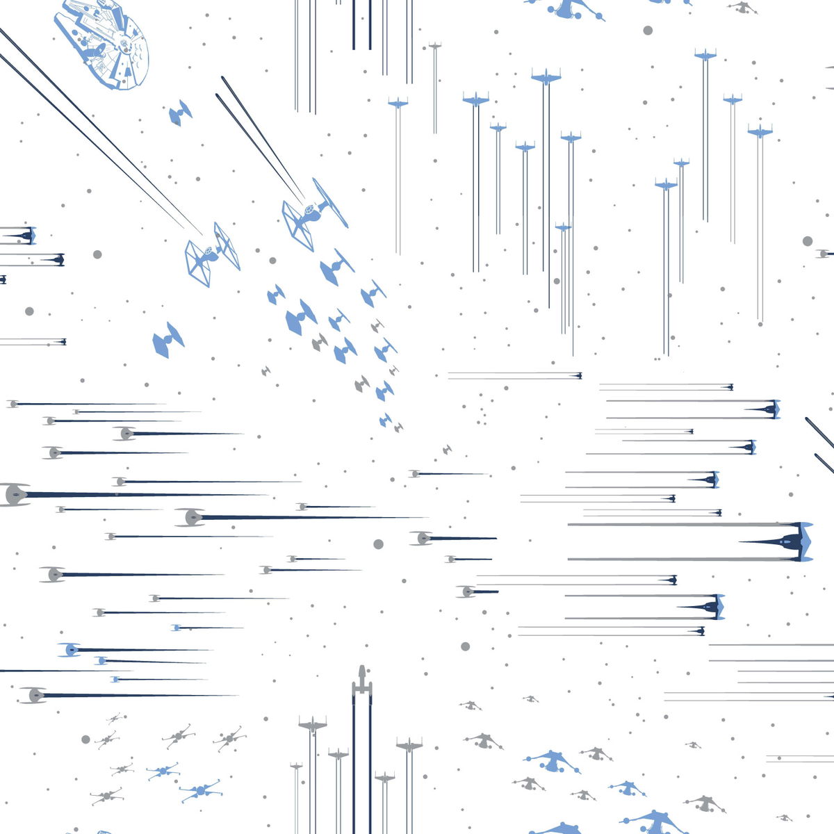 Star Wars: Galactic Battles Blue Wallpaper, by York Wall, 33' length x 1'8.5" width x 0.02" depth