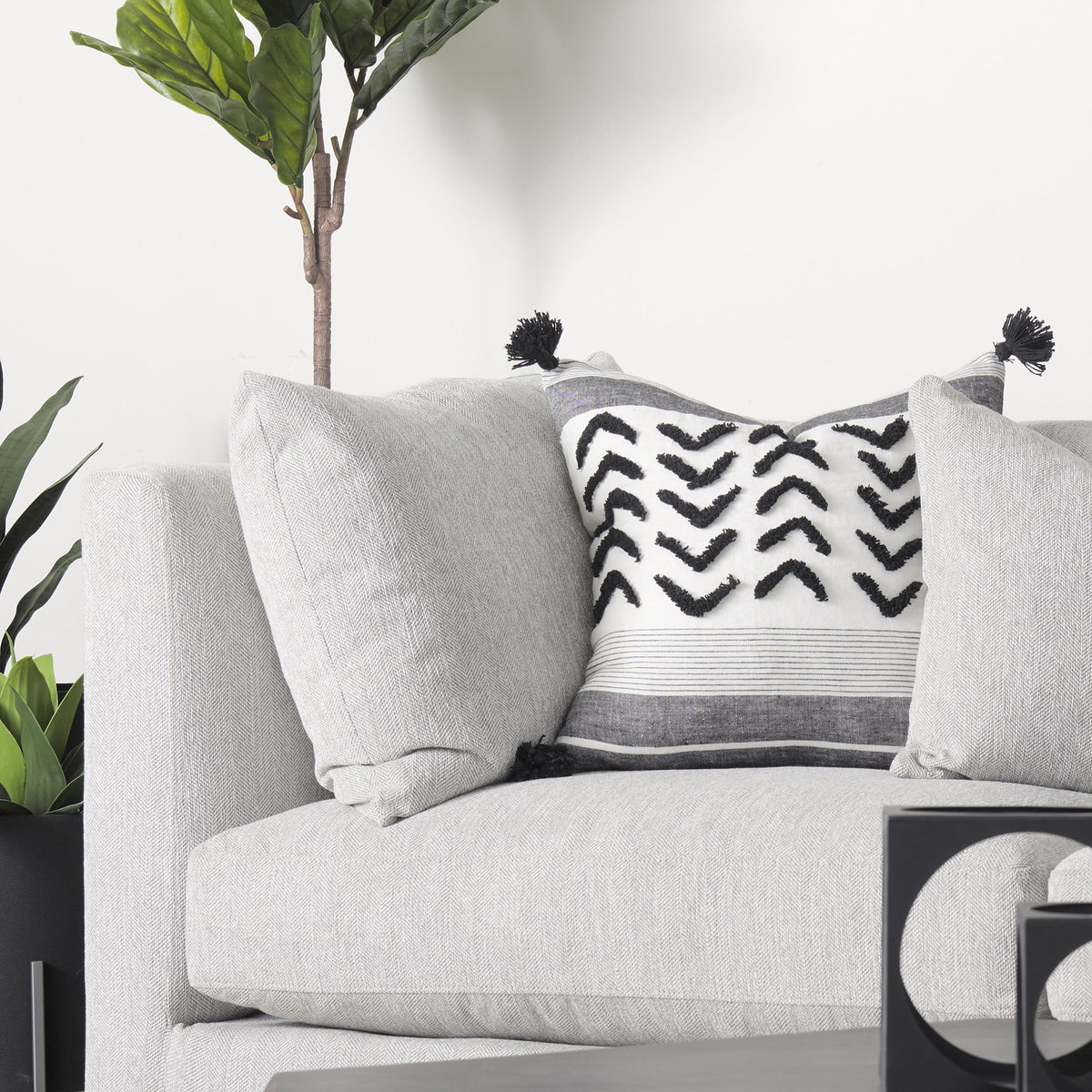 Valence Light Gray Arm Pillow Sectional Piece, Sectional Sofa by Mercana, 17.72" length x 0.39" width x 27.56" height View 3