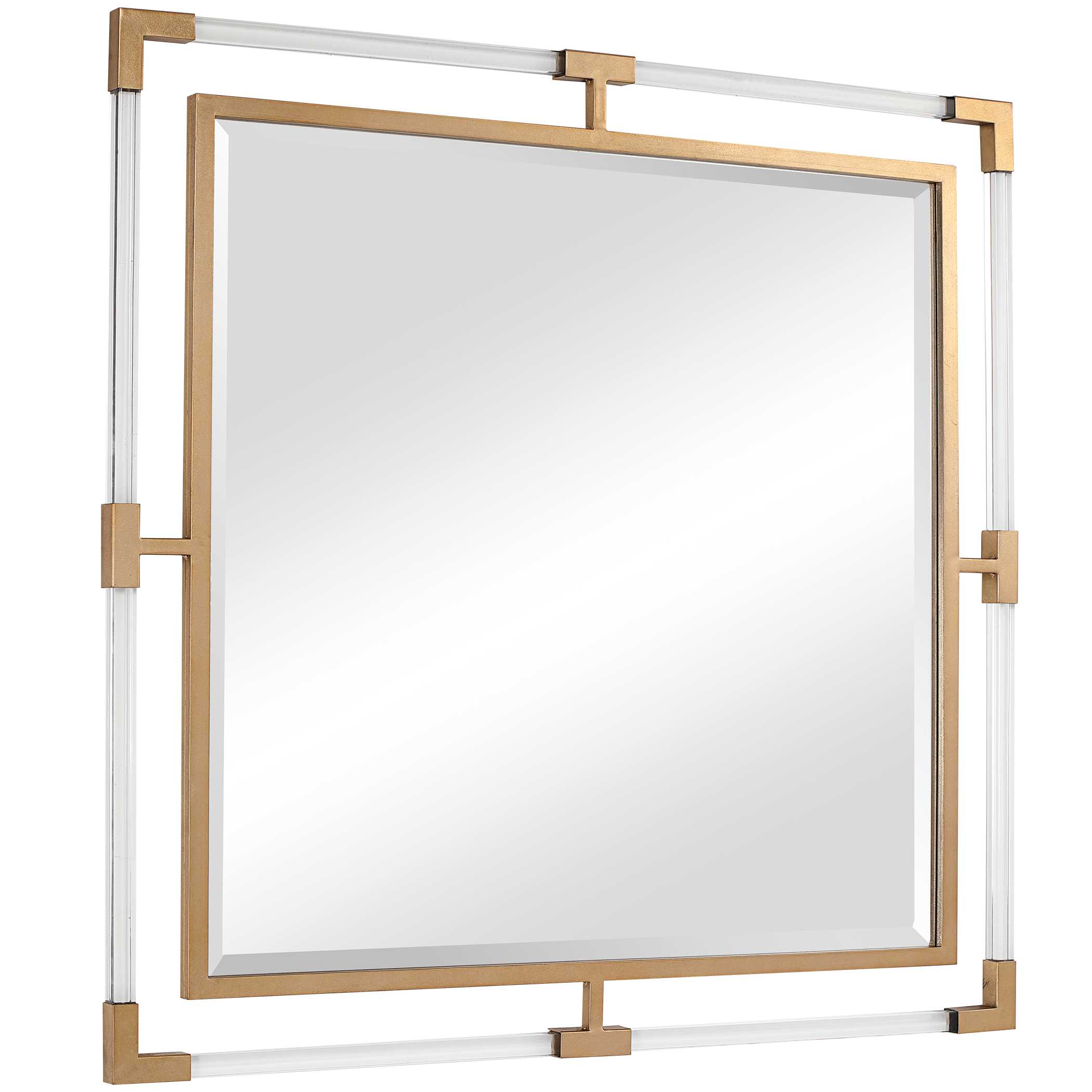 Balkan Golden Square Mirror, by Uttermost, 39.75" width x 39.75" height x 1" depth View 6