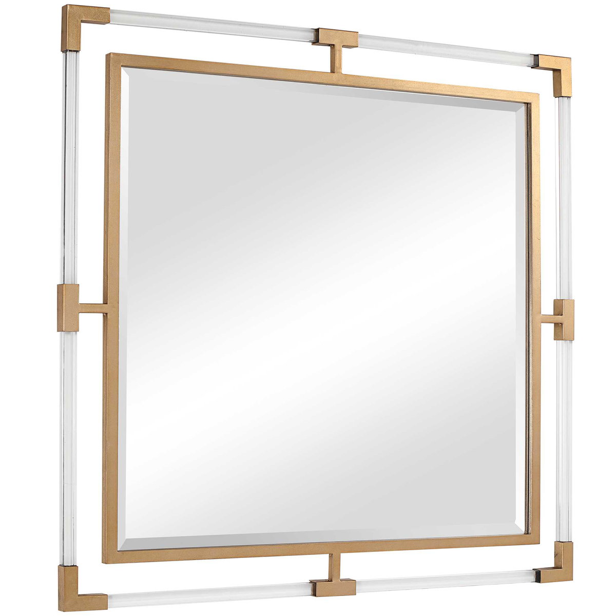 Balkan Golden Square Mirror, by Uttermost, 39.75" width x 39.75" height x 1" depth View 6