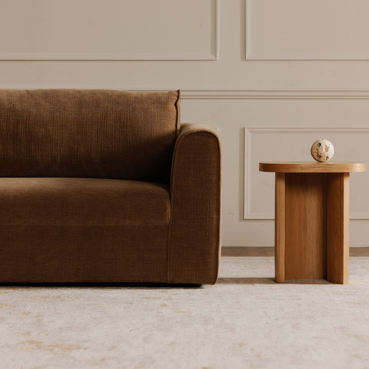 Madrid Left Sectional Taupe, Sectional Sofa by Moe's Home, 112" width x 33.5" height x 65" depth View 8