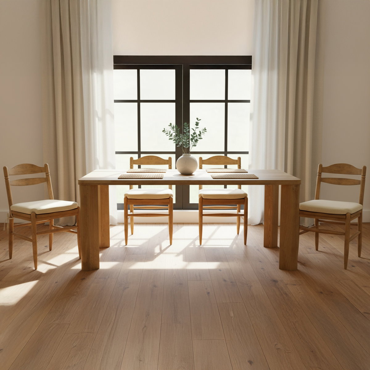 Segment Dining Table Wood Small Heritage Brown, by Moe's Home, 72" width x 30" height x 39" depth View 8