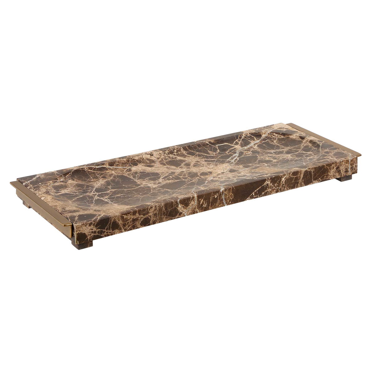 Marble Tray Crest, Decorative Tray by Uttermost, 18.87" width x 1.37" height x 7" depth View 4