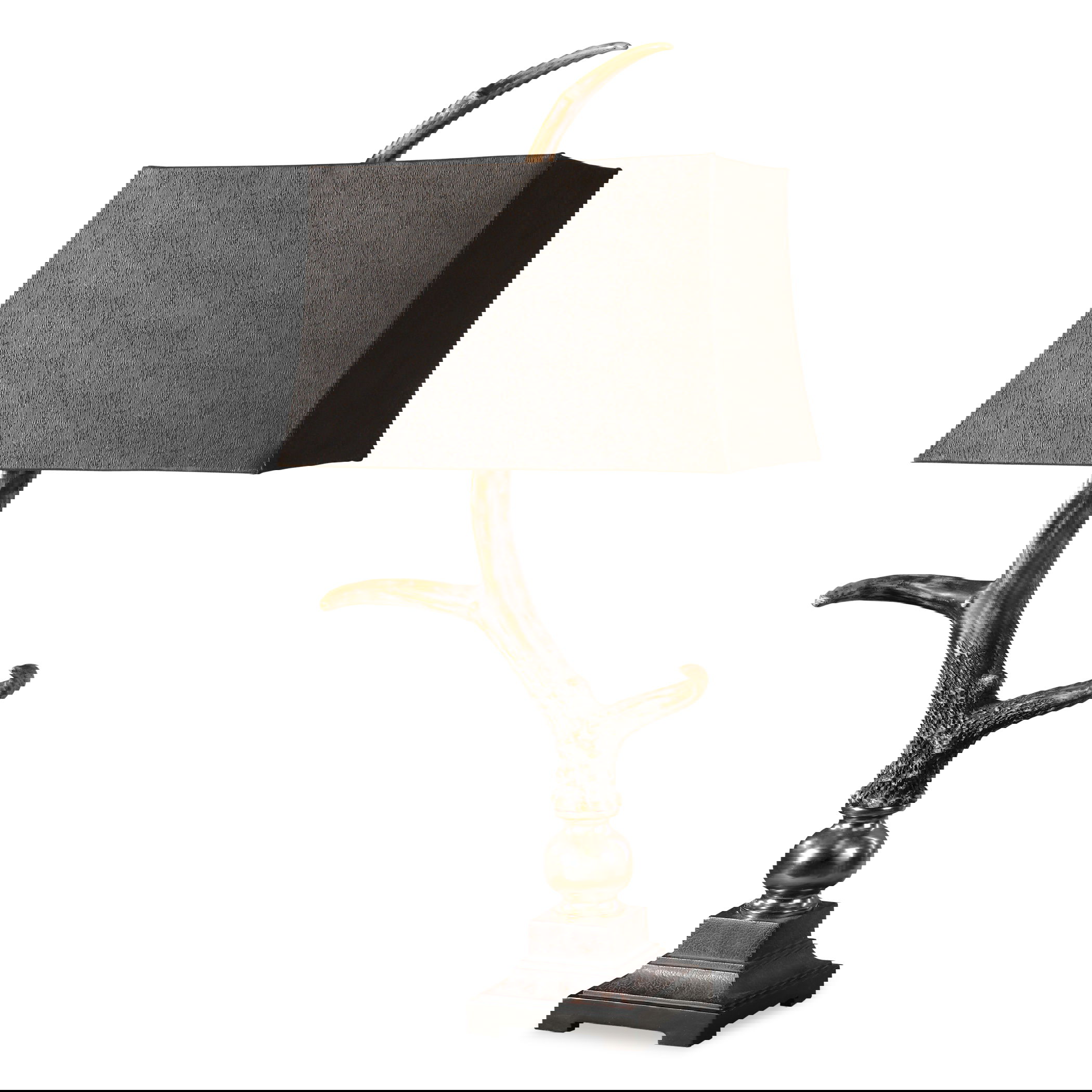 Stag Horn Dark Shade Table Lamp large image 