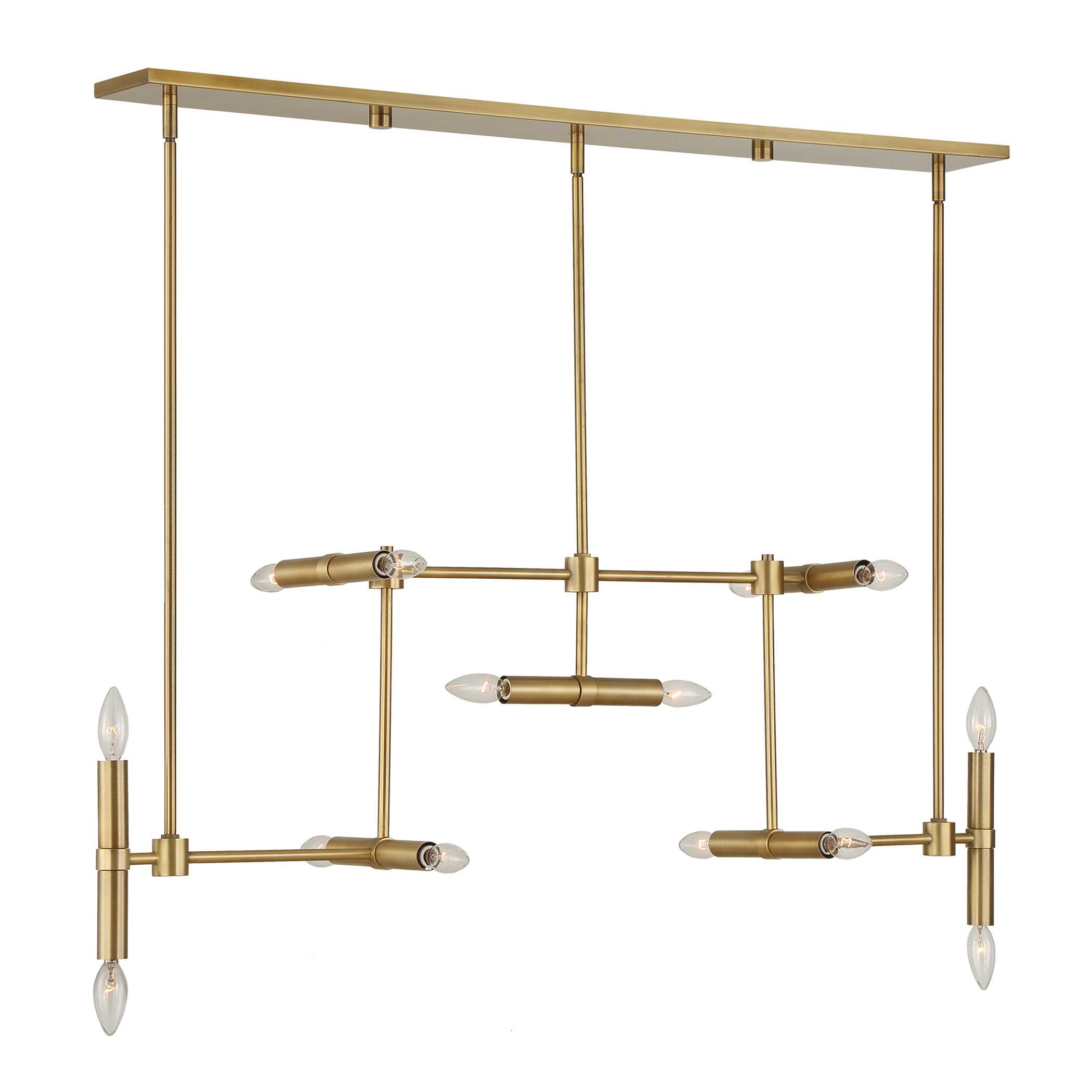 Cadre 14 Light Modern Linear Pendant, Ceiling Light by Uttermost, 46" width x 19" height x 8" depth View 1