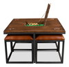 Low Game Table With Four Stools, by Sarreid, 3' length x 3' width x 1'10" height thumbnail 2