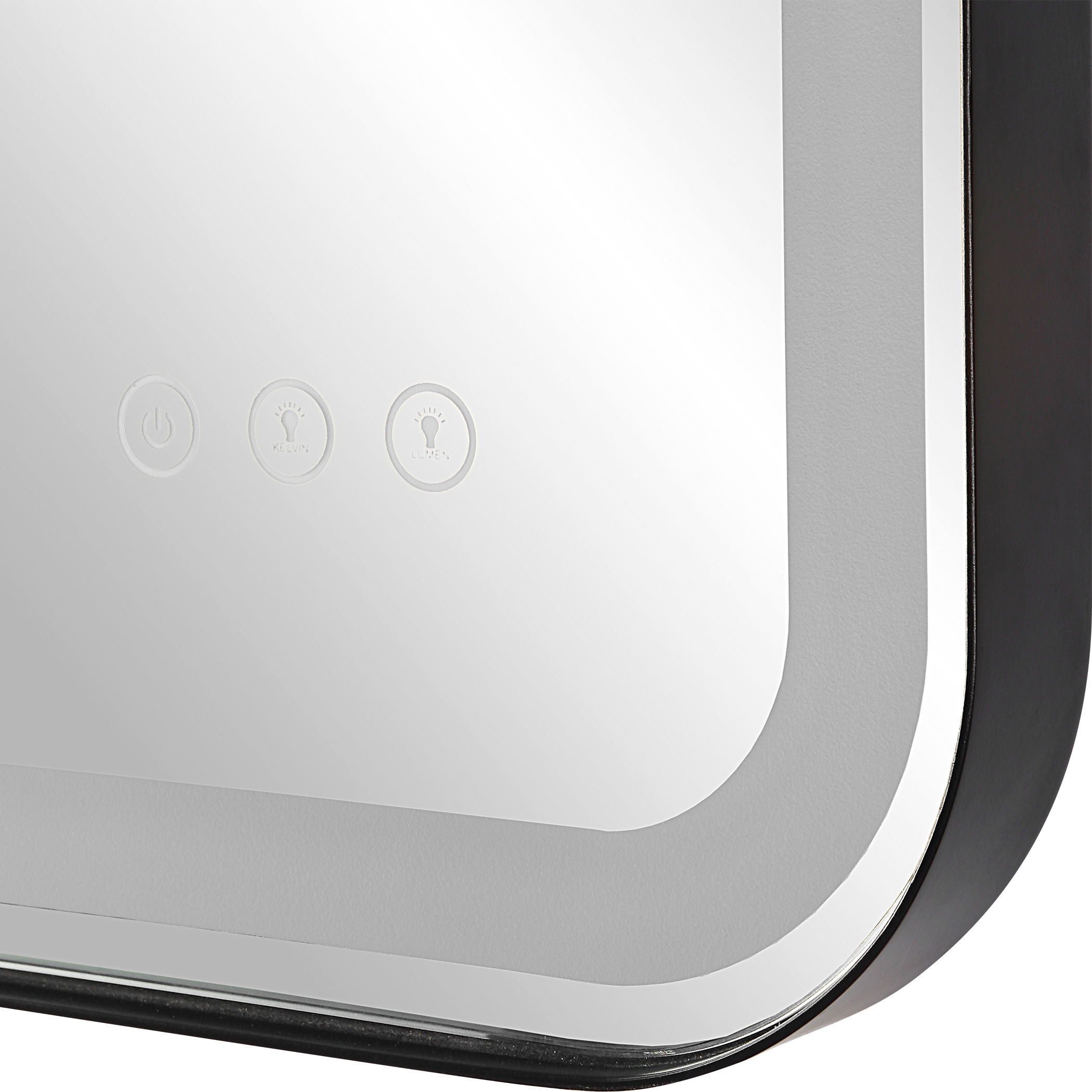 Crofton Lighted Black Vanity Mirror large image 