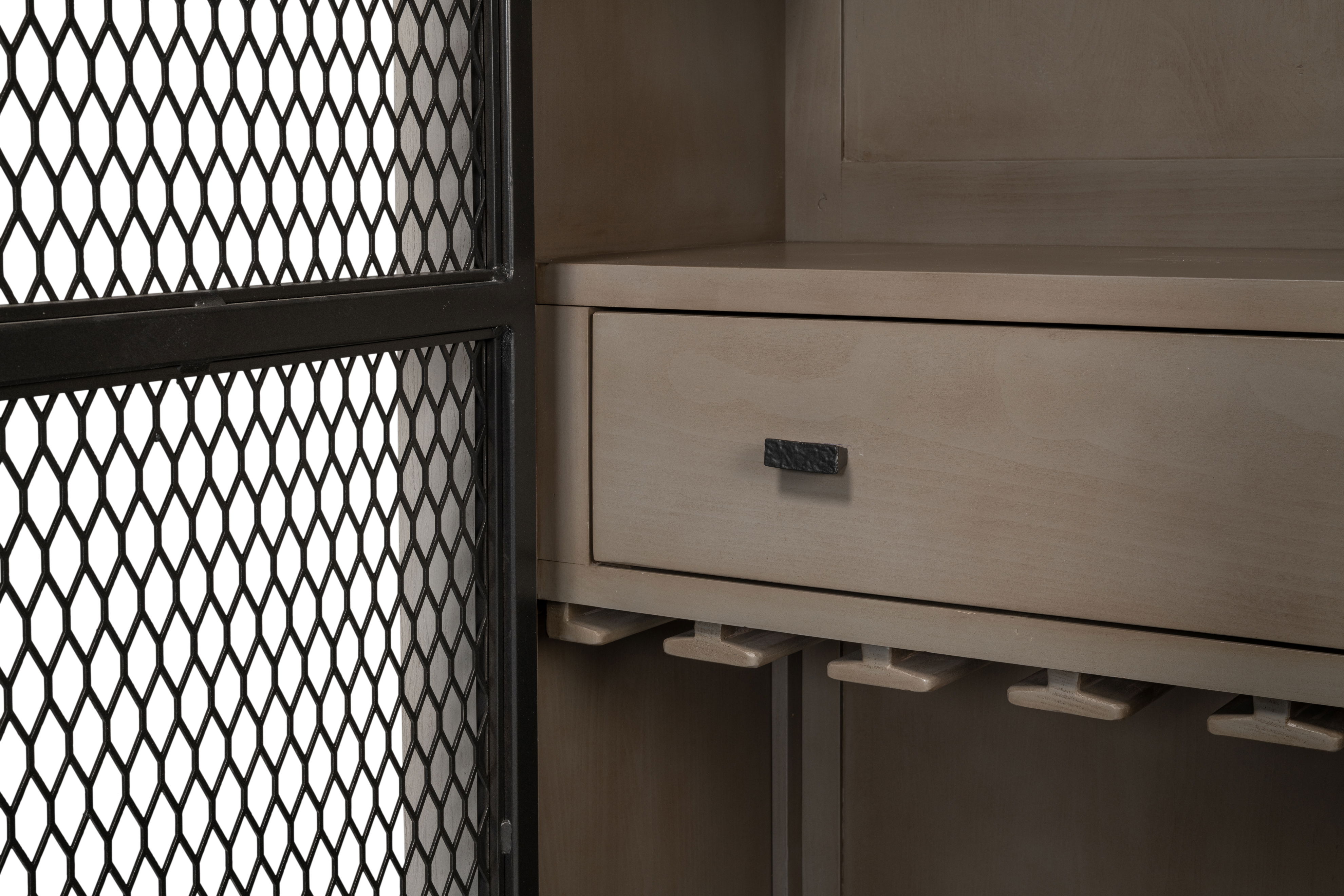 Vineyards Bar Cabinet, Shelving & Bookcase by Sarreid, 48" length x 18" width x 83" height View 11