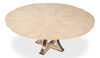 Tower Jupe Dining Table,Med,Bleached Oak, by Sarreid, 55" length x 55" width x 30" height thumbnail 3