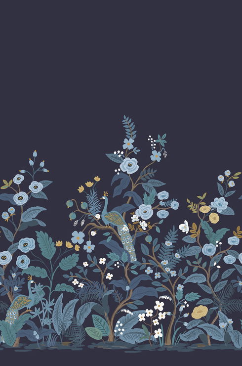 Peacock Navy Wall Mural