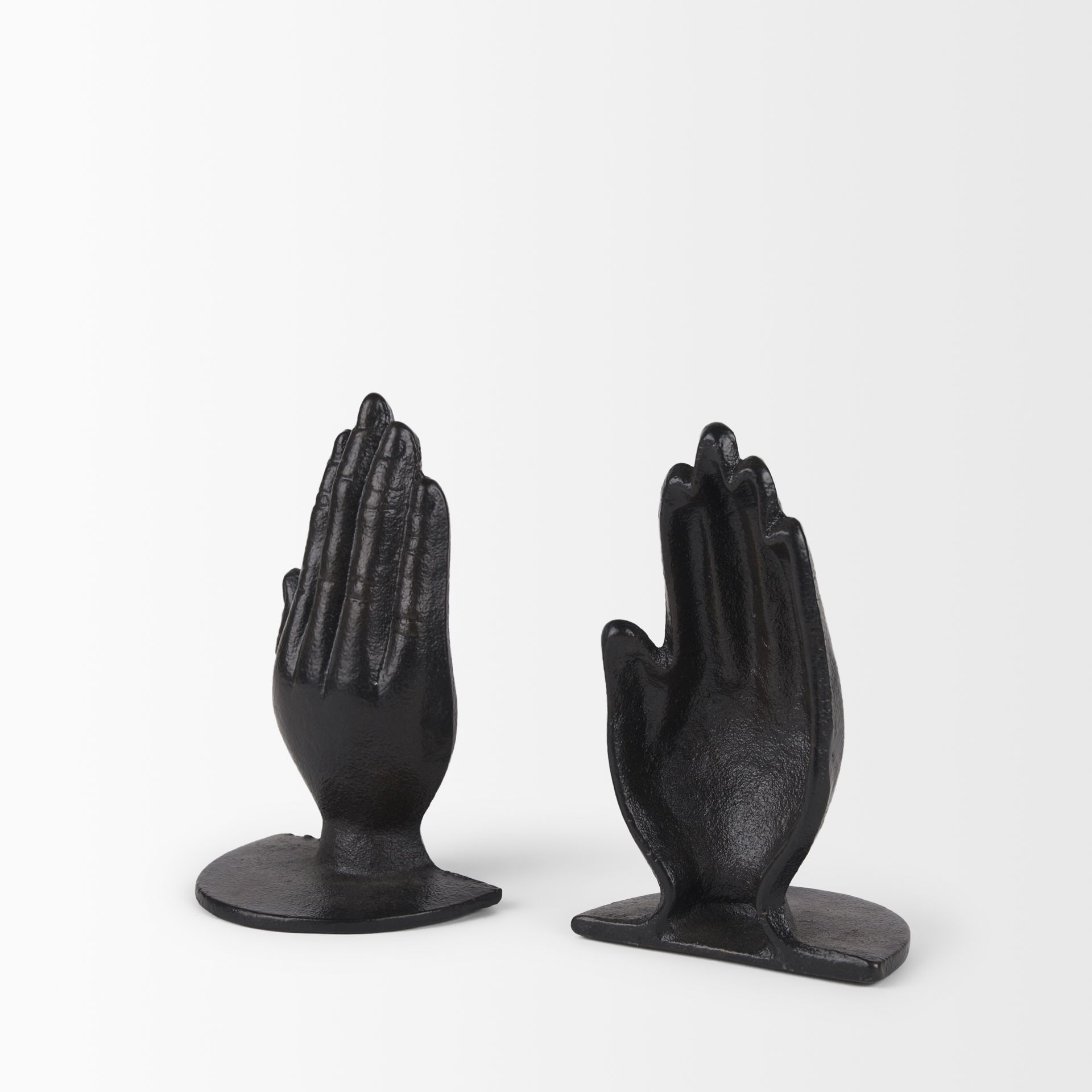 Praying Hands Bronze Cast Iron Book Ends, Bookend by Mercana, 5.91" length x 4.65" width x 7.17" height View 7