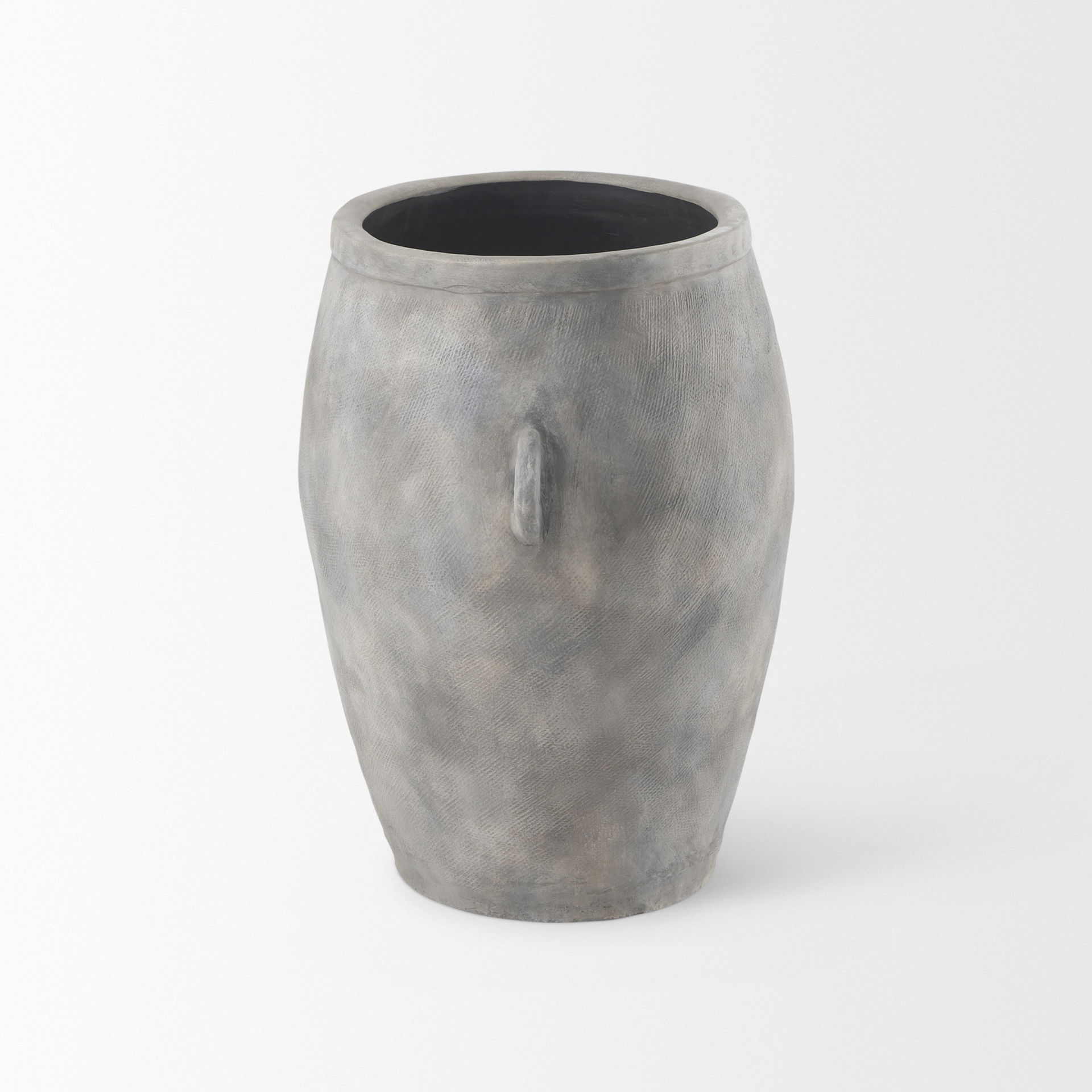 Zuma  Light Gray Ceramic Floor Vase, by Mercana, 27.17" length x 18.11" width x 24.41" height View 3
