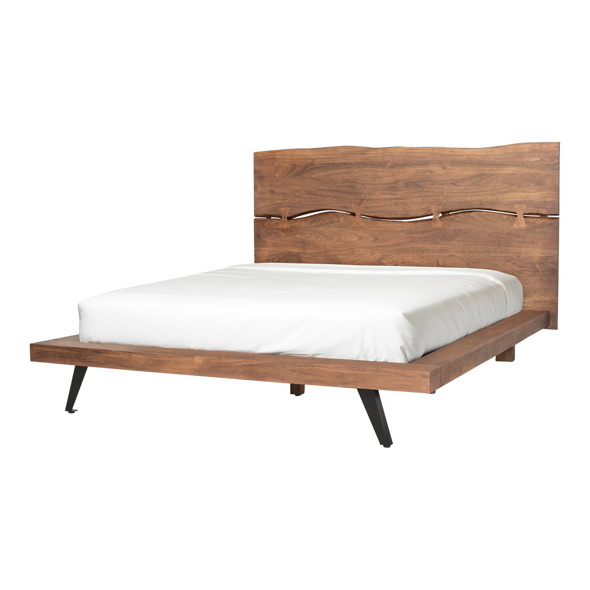 Madagascar Platform Bed Queen Brown, by Moe's Home, 75.25" width x 47" height x 91" depth View 8