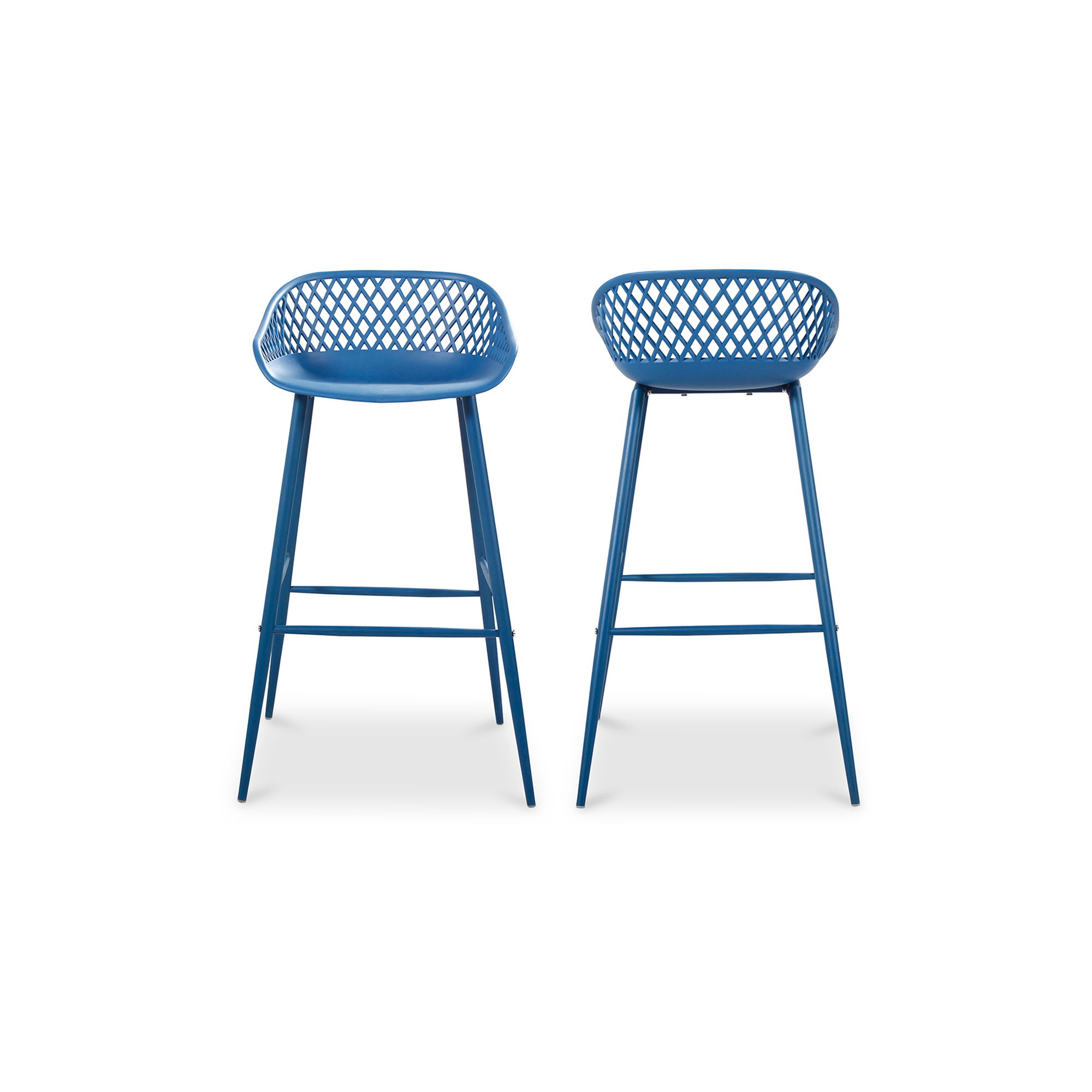 Piazza Outdoor Barstool Blue - Set Of Two, Counter & Bar Stool by Moe's Home, 19.29" width x 37.2" height x 19.68" depth View 3