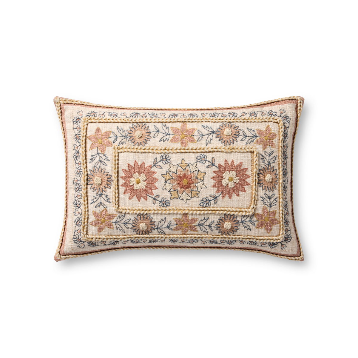 Loloi Red Pillow, Decorative Pillow, 13" length x 21" width View 1