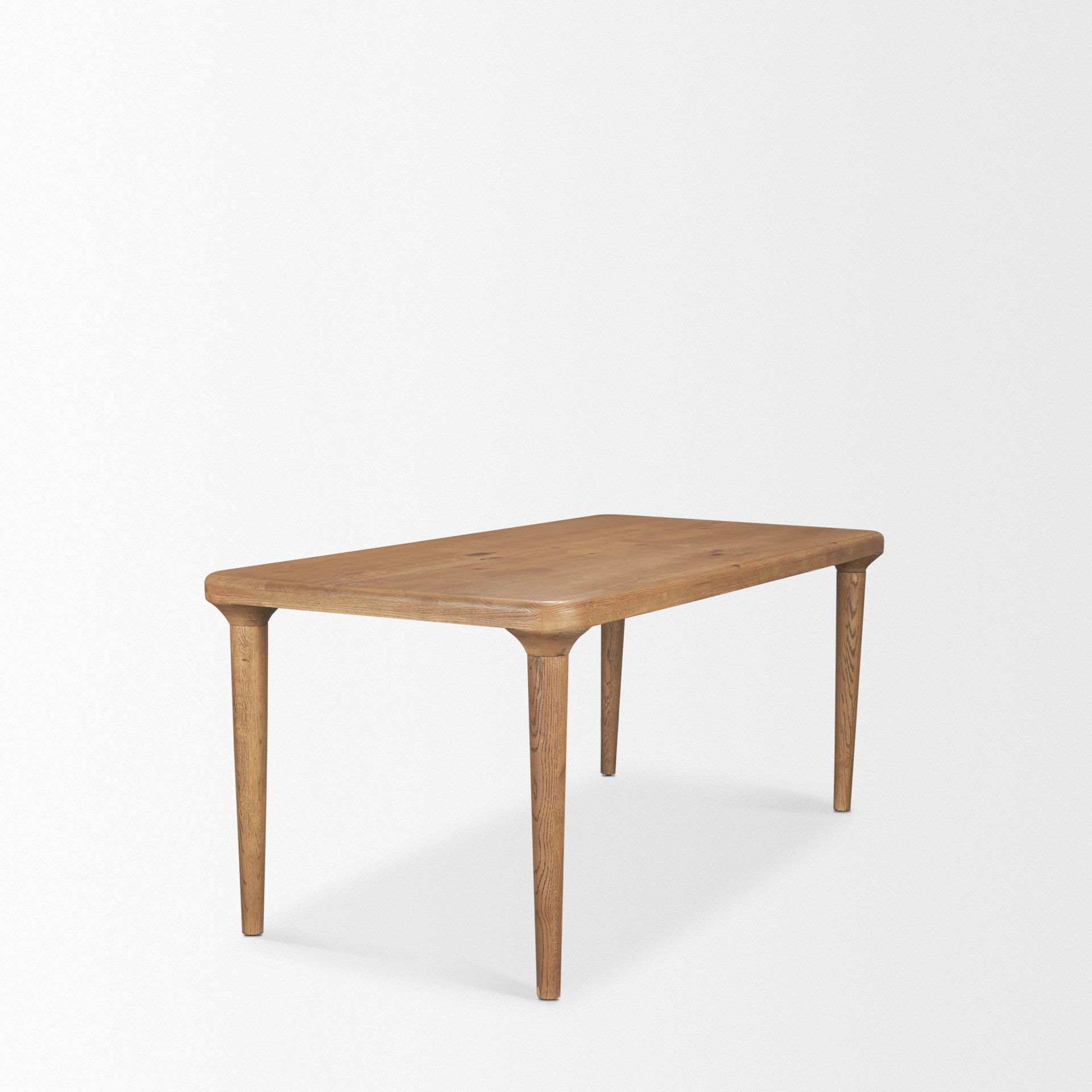 Suvan 72L Light Brown Rectangular Oak Wood Dining Table large image 