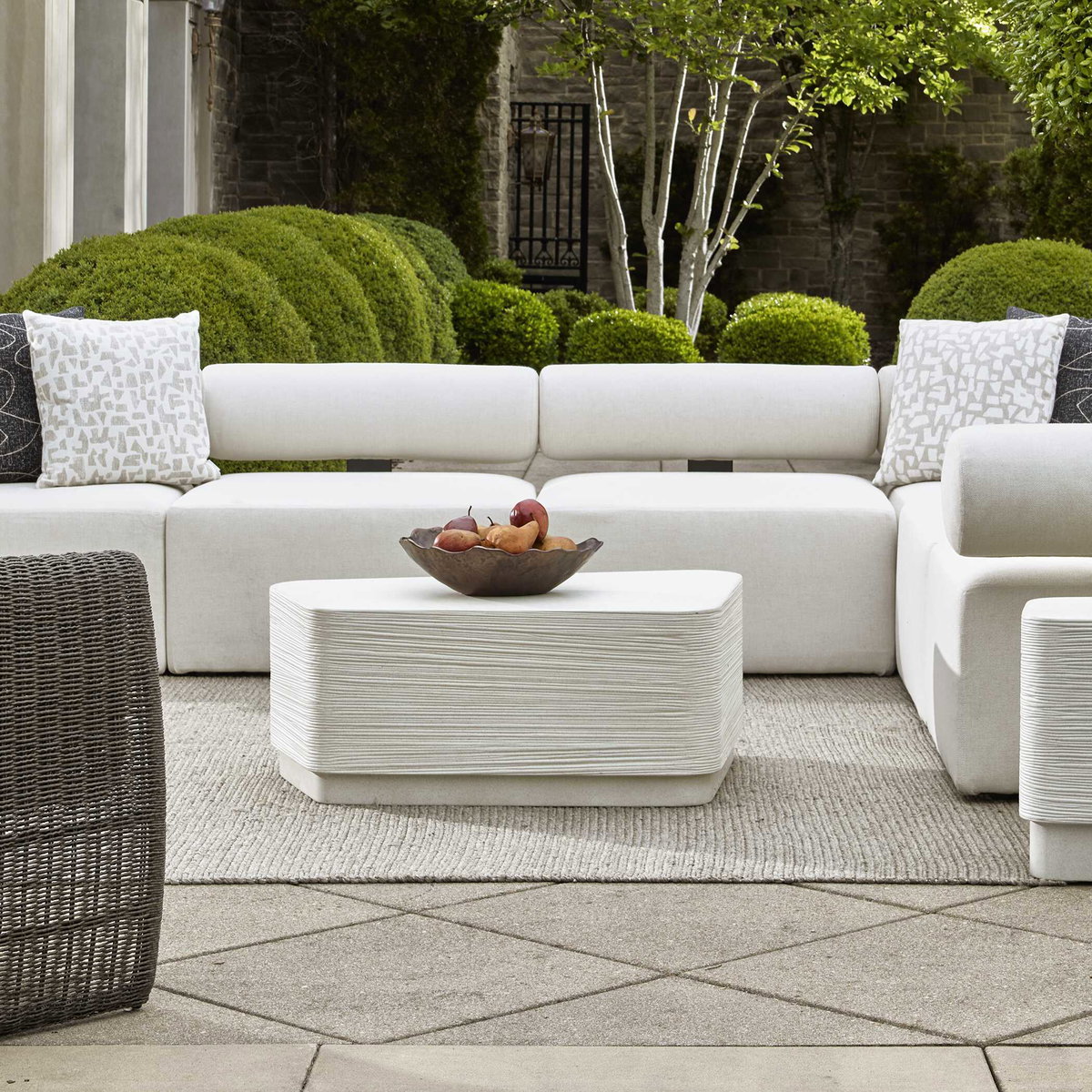 Saltwater White Concrete Coffee Table, Furniture by Uttermost, 38" width x 15" height x 23.5" depth View 2