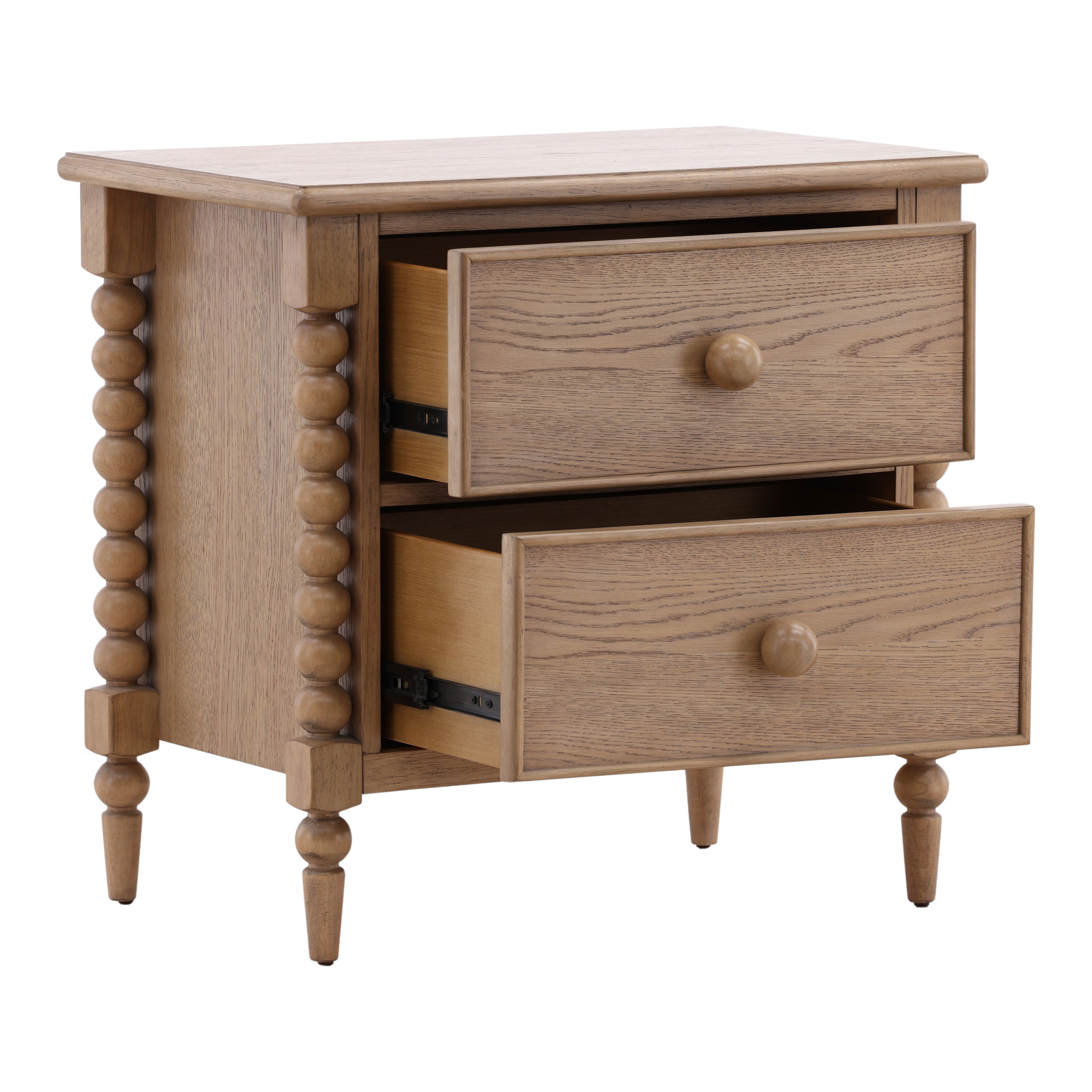 Marcellina Nightstand Natural, by Dovetail, 28" width x 27" height x 17.75" depth View 5