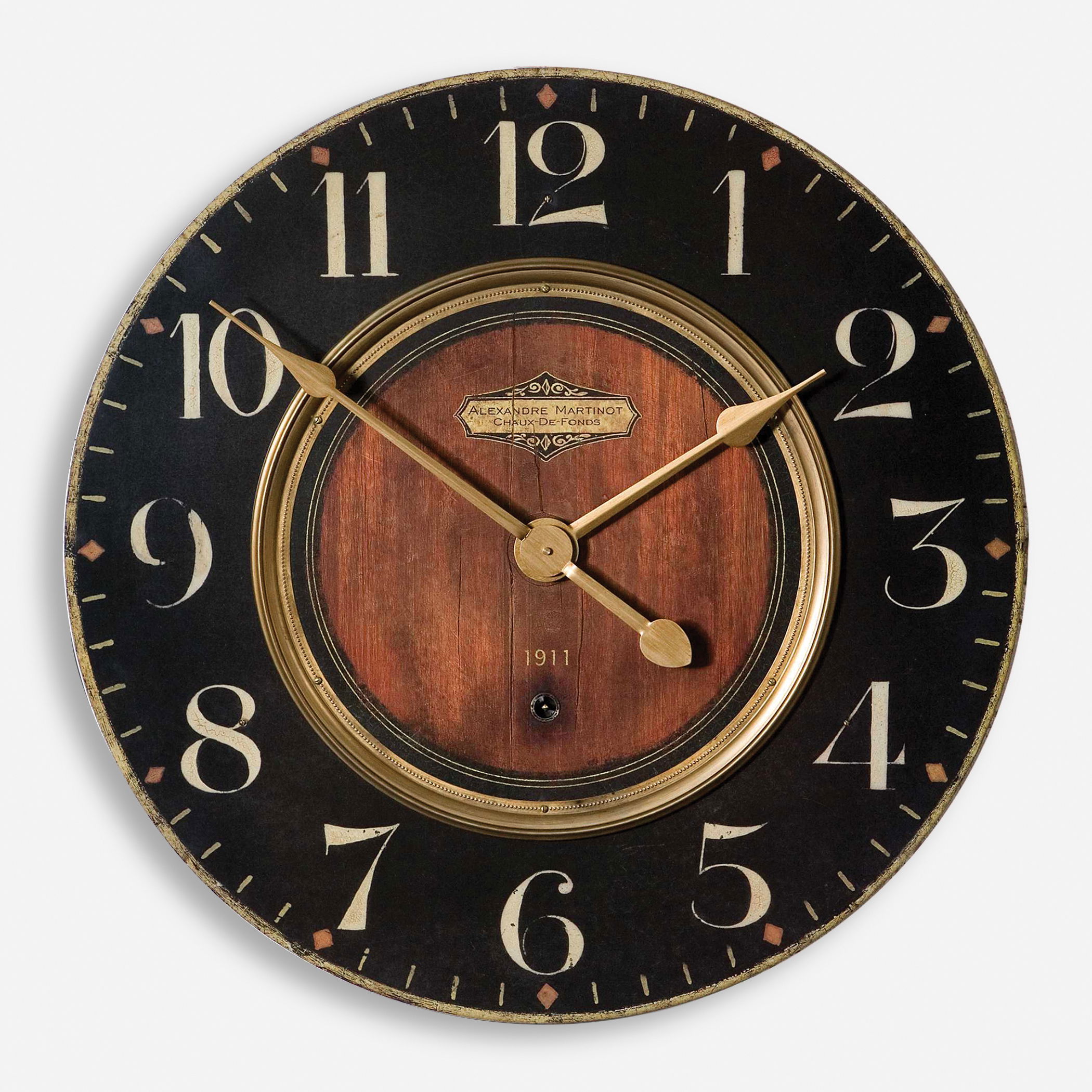 Alexandre Martinot 23' Clock, by Uttermost, 22.5" width x 22.5" height x 2" depth View 1