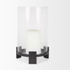 Price Large Matte Black Metal with Glass Hurricane Candle Holder, Candles & Candle Holder by Mercana, 10" length x 10" width x 13.75" height thumbnail 6