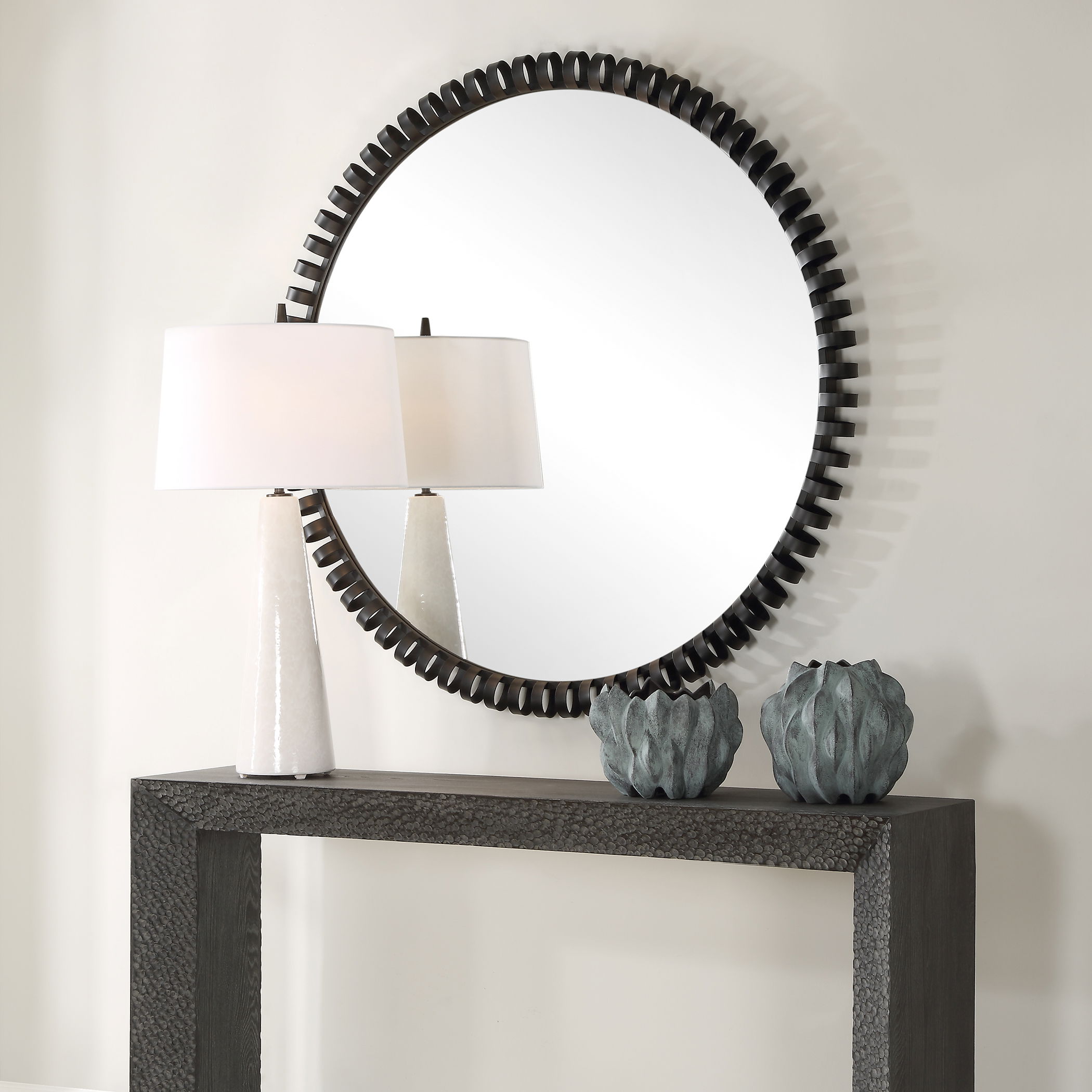 Corona Modern Round Mirror large image 