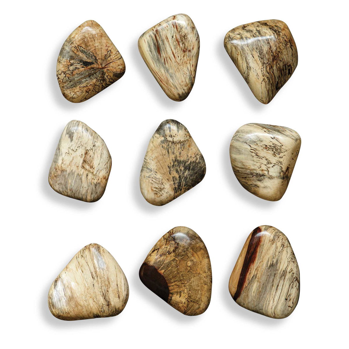 Pebbles Blonde Wood Wall Décor Set/9, Sculptural Wall Art by Uttermost, 6" width x 5" height x 2" depth View 1