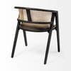 Tabitha Cane Back Dining Arm Chair | Linen with Black Wooden, Dining Chair by Mercana, 23" length x 23" width x 30" height thumbnail 7