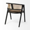 Tabitha I Black Wooden Frame Linen Wrap Seat Dining Chair, by Mercana, 23" length x 23" width x 30" height thumbnail 6
