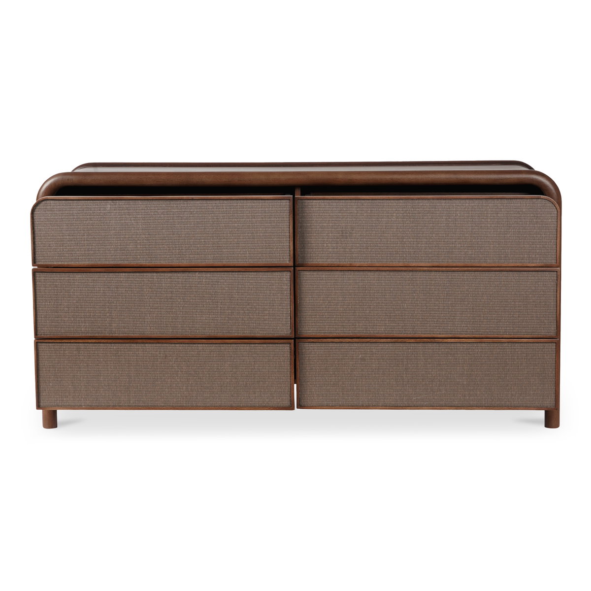 Rye 6 Drawer Dresser Warm Brown, by Moe's Home, 61.75" width x 30.6" height x 19.75" depth View 2