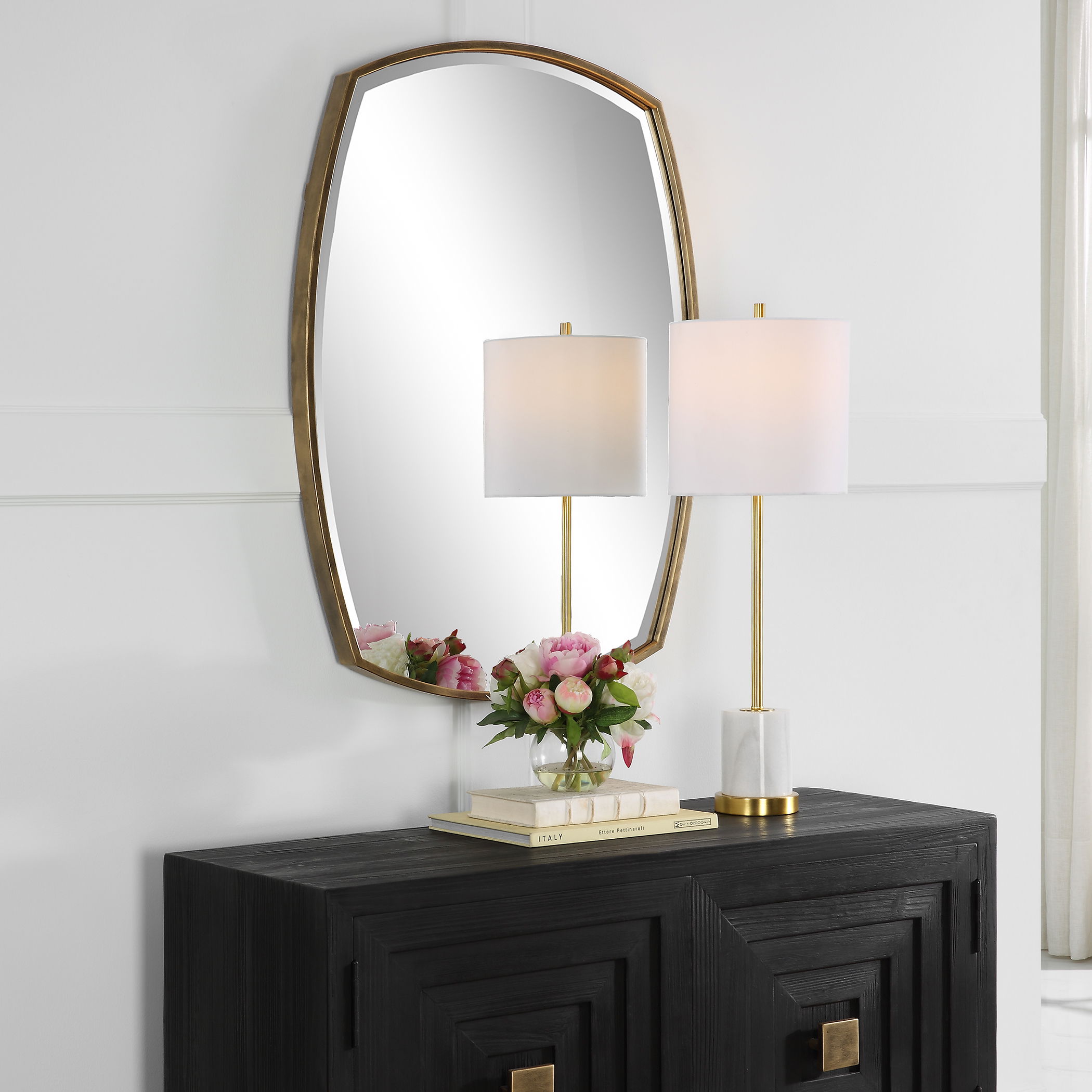 Varenna Aged Gold Vanity Mirror large image 