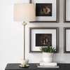 Hemisphere Brass Buffet Lamp, Table Lamp by Uttermost, 13" width x 36.5" height x 13" depth thumbnail 2