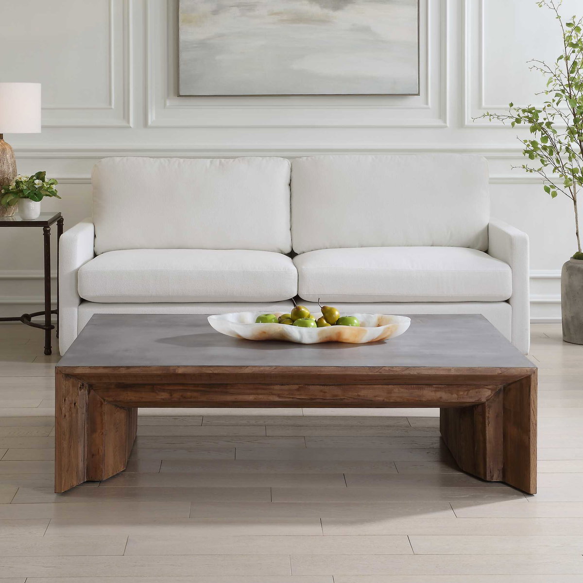 Vail Gray Elm Coffee Table, by Uttermost, 60" width x 16" height x 40" depth View 2