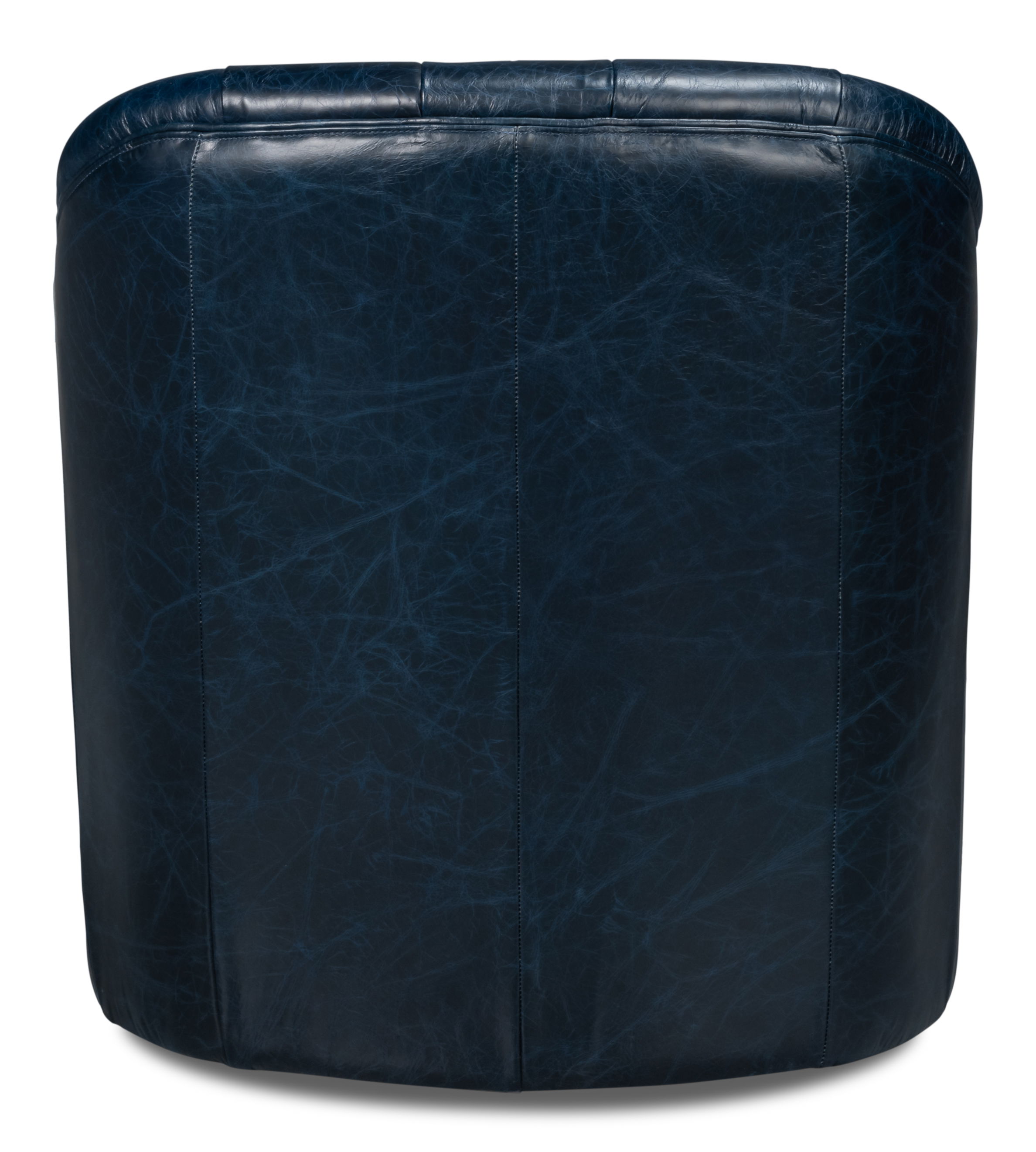 Coolidge Leather Swivel Chair, Blue, Seating by Sarreid, 30" length x 28" width x 31" height View 10