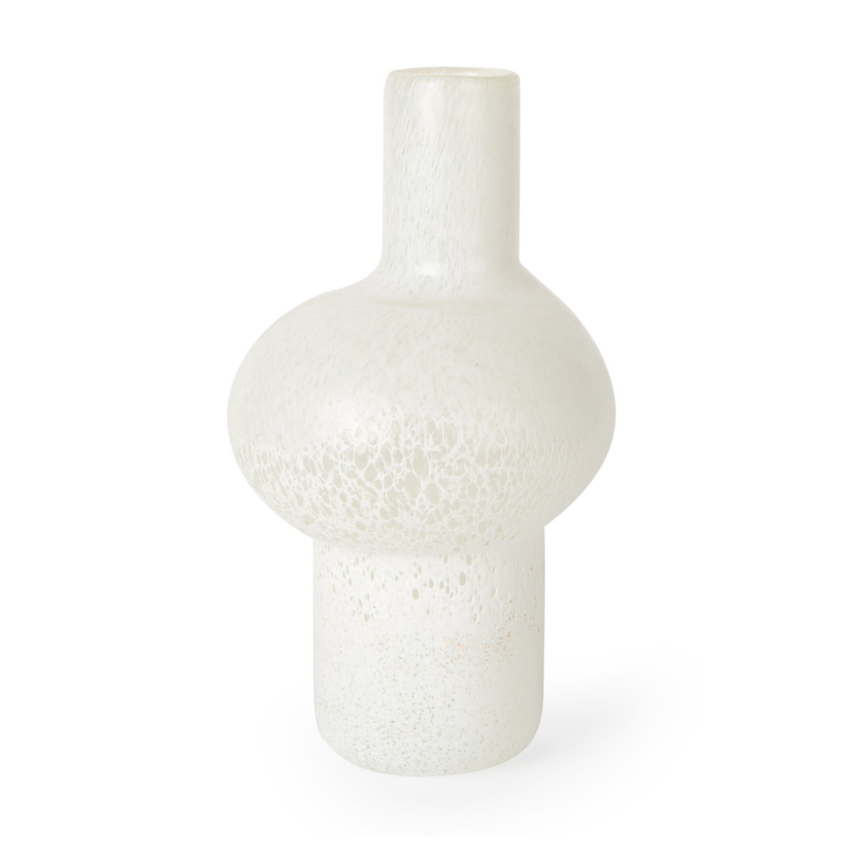 Heket Tall White Glass Vase, by Mercana, 6.89" length x 6.89" width x 12.36" height View 1
