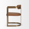 Hollyfield Curved Back Dining Side Chair | Brown Leather with Gold Iron, Dining Chair by Mercana, 20.5" length x 22.5" width x 29.5" height thumbnail 8