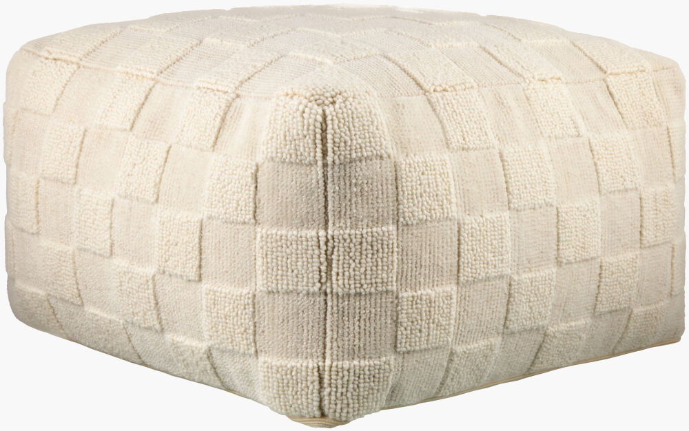 Blanco Pouf, Ottoman by Surya, 24" width x 14" height