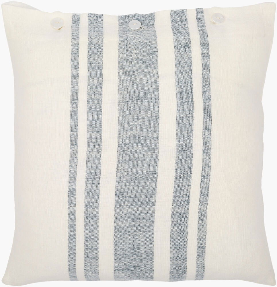 Linen Stripe Buttoned Accent Pillow large image 