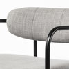 Parker Curved Back Dining Arm Chair | Gray Fabric with Black Metal, Dining Chair by Mercana, 21.65" length x 21.26" width x 28.74" height thumbnail 11