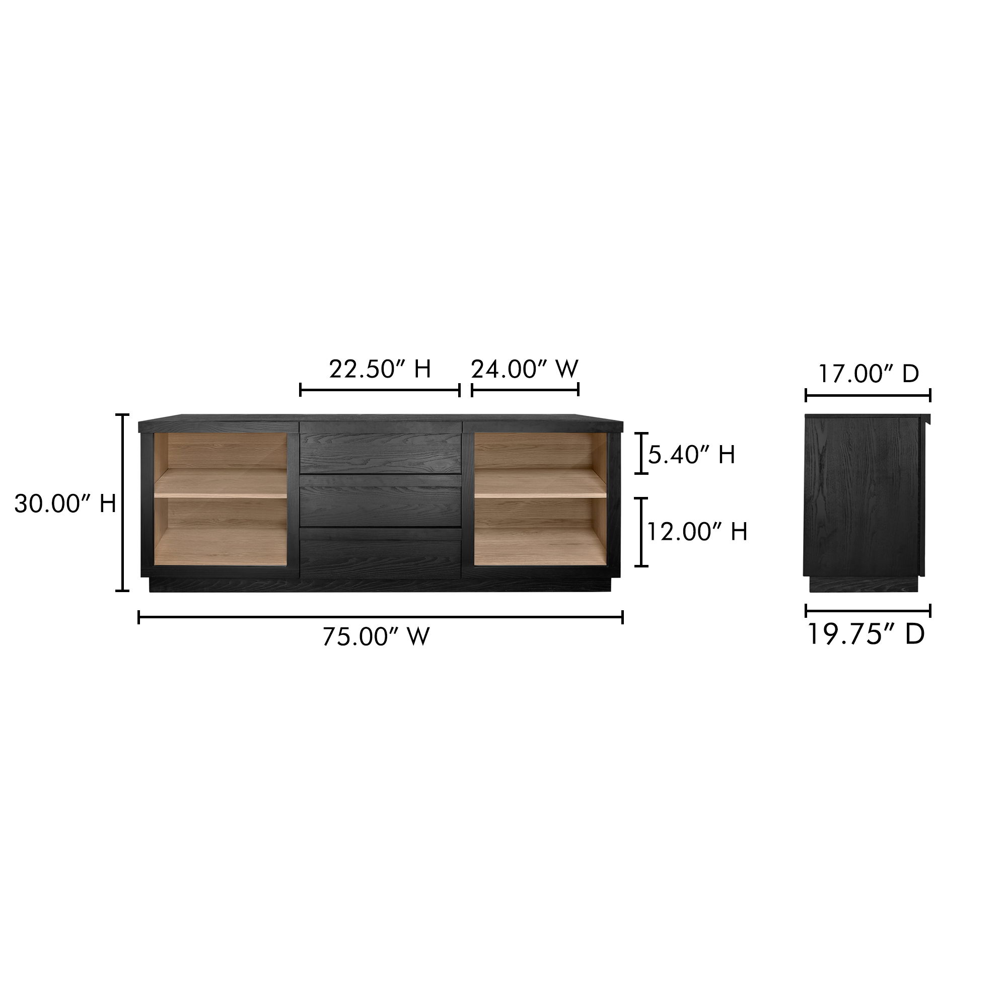 Charlotte Sideboard Black large image 