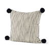 Krystal 18 x 18 Cream/Black Pom Pom Decorative Pillow Cover, by Mercana, 18" length x 18" width x 0.2" height thumbnail 1