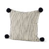 Krystal 18 x 18 Cream/Black Pom Pom Pillow Cover, Decorative Pillow by Mercana, 18" length x 18" width x 0.2" height thumbnail 1