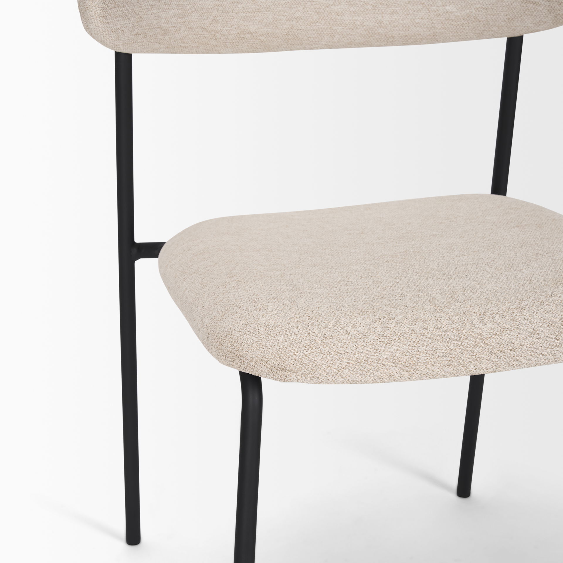 Corey Dining Chair with Oatmeal Fabric & Matte Black Metal large image 