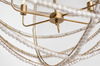 Ava White (34'D) Gold Metal and White Wood Beaded Six Bulb Chandelier thumbnail 5